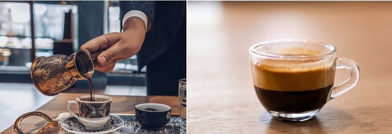 تفاوت قهوه ترک و اسپرسو در نوع سرو - من و بازار